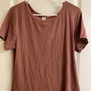 brown ribbed top